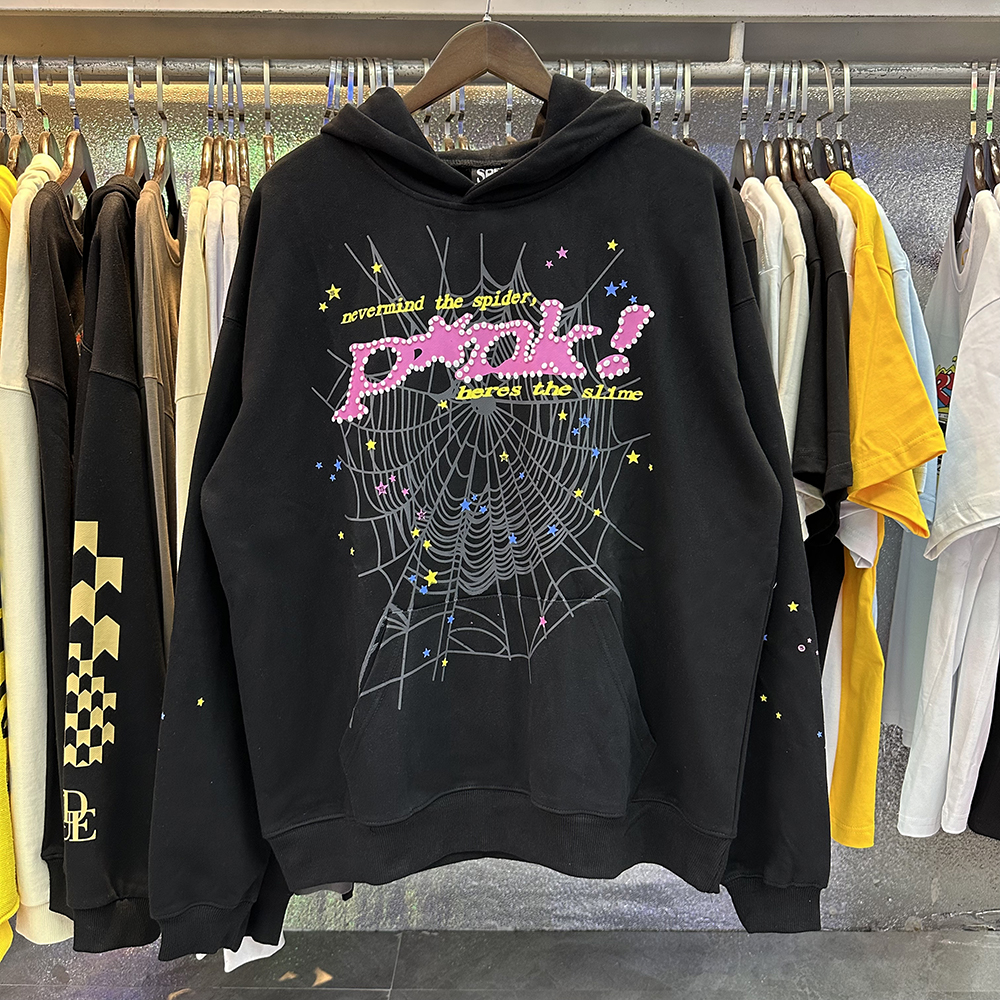 Sp5der P*NK V2 Hoodie Black